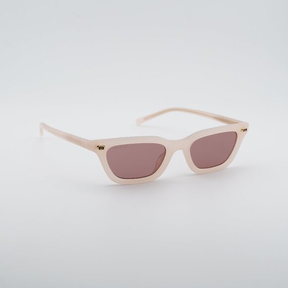 Gucci GG1944S 005 Sunglasses Pink Rectangle Frame Red Lenses